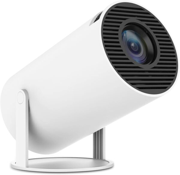 Mini Projector 4K 1080P Support, Portable Projector WiFi6 BT 5.0 Android 11, Smart Projector Auto Horizontal Correction,180°Rotatable Outdoor Movie Projector Compatible with Phone (White)