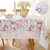 SASTYBALE Spring Tablecloth for Rectangle Tables, Spill Proof & Washable Floral Table Cloth with Watercolor Wild Flowers, Easter Table Cover for Outdoor Picnic, Dinner Decor (Rectangle, 60" x 84")